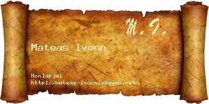 Mateas Ivonn névjegykártya